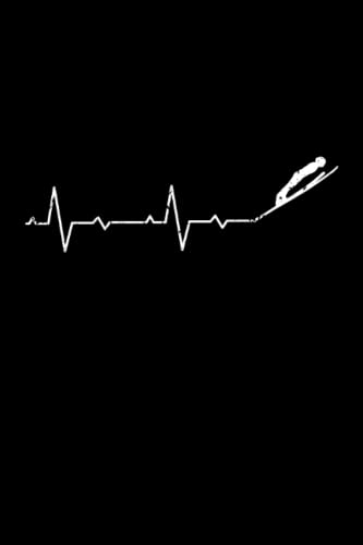 Skispringen: Skispringer Herzschlag | Notizbuch DIN A5 6x9 Zoll | Planer Tagebuch Schreibheft | 120 Seiten | Punktiert Schmierheft