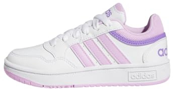 adidas Unisex - Bambini Hoops Shoes, Cloud White / Lilac / Violet Fusion, 40 EU
