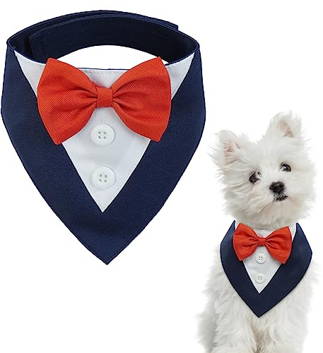 KUOSER Foulard per cani, foulard per cani, per Natale, papillon per cani, bandana, colore nero, XS