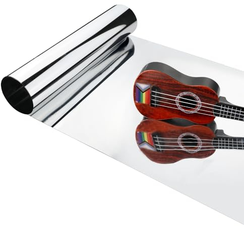 Adesivo da Parete a Specchio, 40x500cm Non Vetro Carta da Parati a Specchio Pellicola a Specchio Adesiva Rotolo di Vinile a Specchio per Casa Feste Decorazioni Tazze Finestre