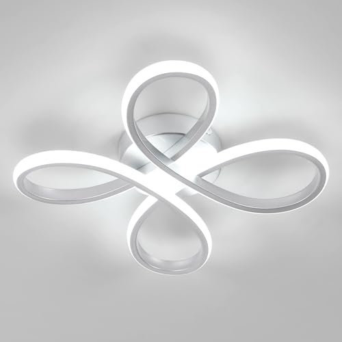 Comely Plafoniera LED, 30W 3500LM Lampada da Soffitto Moderna, Argento Lampadario LED Soffitto in Metallo per Soggiorno, Camera da Letto, Cucina, Corridoio, Bianco Freddo 6500K