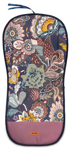 SENSILLO - Sitzauflage für Buggy Kinderwagen - Einlage aus Waffelpikee & Baumwolle, Universale Größe - Zweiseitige Einlage mit wasserdichter Fußstütze - 80 x 40 cm - Motiv Boho, Altrosa