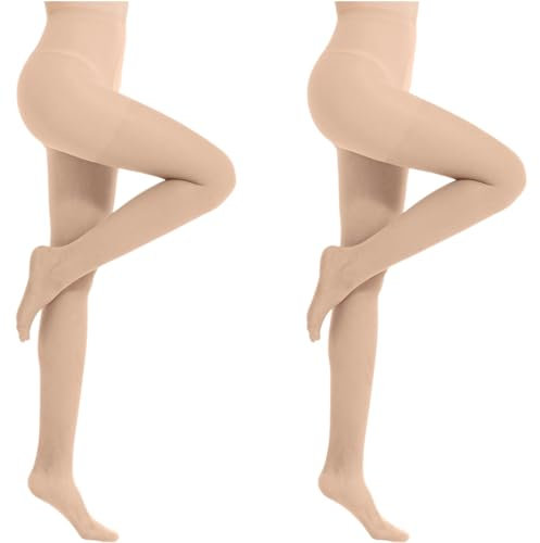 JEYORZY Collant Donna Curvy, 2 Pezzi, Coprenti 20 Denari, Comfort Totale Soft Touch, Comodi e Senza Pressione