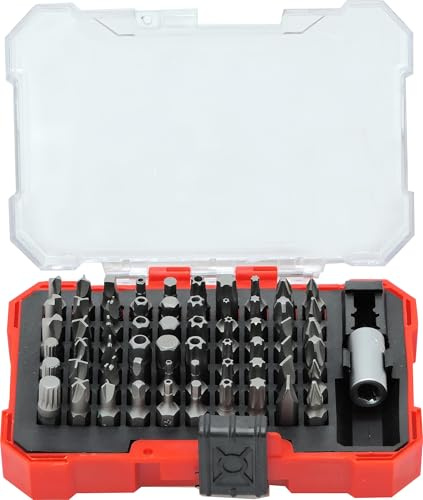 FAMEX 7761 Bit Set 61-tlg. - Bit Set - Chrom-Vanadium Stahl - mit Bithalter - für Tx-Schrauben Kreuzschlitz Ph Pozidriv Innensechskant diverse Sicherheitsschrauben und für Vielzahn-XZN