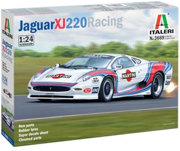 Italeri 3669 1:24 Jaguar XJ 220 Race Car - Modellbau, Bausatz, Standmodellbau, Basteln, Hobby, Kleben, Plastikbausatz, Auto Bausatz, Auto Modell 1:24, Geformte Farbe