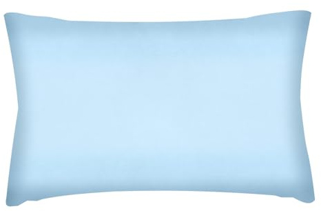 WIYETY Mini almohada para siesta para niños, con funda de almohada de algodón, mini almohada para viajes, cojín suave, almohada para siesta infantil, cojín para niños (azul, 28 cm x 17 cm)