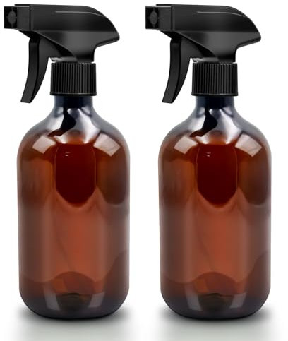 Criveple Paquete de 2 botellas pulverizadoras vacías de 500 ml para plantas con puntas de rociado ajustables, para limpieza del hogar, jardín, peluquería (marrón)