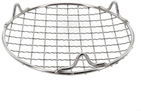 URPIZY Parrilla redonda de acero inoxidable con patas, rejilla para camping, barbacoa, bandeja para el horno para exteriores, pícnic, 15-35 cm de diámetro, resistente a la corrosión (15 cm)