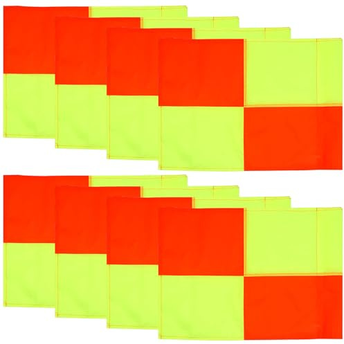 8 bandiere per arbitro di calcio e bandiere angolari, bicolore rosso e giallo, bandiera ad angolo per calcio, pista, pallavolo, accessori per partite