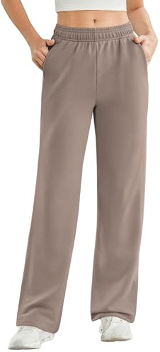 PINSPARK Pantalones Deportivos para Mujer, de Pierna Ancha, de Entrenamiento, de Cintura Alta, Holgados y Largos, con Cinturilla elástica, Transpirables, para Yoga y Fitness.