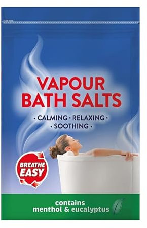 Decongestant Vapour Bath Salts 450g – Eucalyptus & Menthol Infused Soothing Mineral Crystals for Easy Breathing, Relaxation & Relief | SterlingSquare (1)