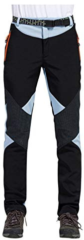 Generisch Pantalones de senderismo para mujer, tallas grandes, impermeables, transpirables, de trekking, con bloques de color, patchwork, para la nieve, de cintura alta, con cinturón, para snowboard