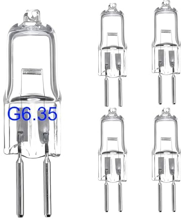 eufeifeiegds 5-delade GY6.35-glödlampor 12V 35W 50W 100W kristallklar glödlampa 2-stifts T4 JC bi-stifts sockel G6. Kapsel dimbar 2700K(12V 20W)