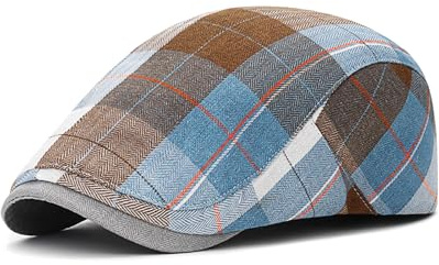 LJCZKA Gorras Planas para Hombre Mujer Gorra Boina Vintage Ajustable Boina Flat Cap para Acampada Pesca y Excursiones (Azul Claro)