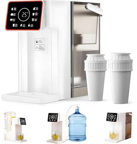 Instant Hot Water Dispenser, 101oz Countertop Water Filter Dispensers with 6 Temp Settings & Cleaning Program, 2000W Electric Kettle with 2 Filter Elements