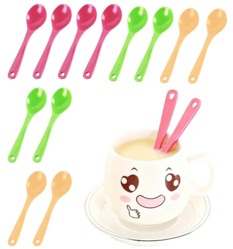 YAZWUR 12 pezzi Cucchiai in Ceramica Piccolo, Set di Cucchiaini da Caffè, da Dolce e Te, Caffe Particolari, Cucchiaio in Porcellana per Uova, Confettata, Miele, Dessert e Yogurt (12 cm) (3 colori)