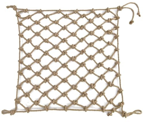 Naturligt jute- och hamparep för klättring, balkongsäkerhet, trappor, staket och trädgårdar – 1 m x miljövänligt multifunktionsrep