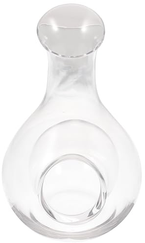 EXAOMBLE Decanter per Vino in Vetro da 385ml Design Concavo per Cubetti di Ghiaccio Brocca Distributore di Vino Giapponese Creativo e Resistente per Ristorazione e Intrattenimento