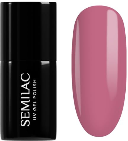 SEMILAC Gel Nail Polish 200 Old Pink - Full Coverage Gel Polish - Soak Off Easy To Use LED/UV Nail Lamp - Long Lasting Manicure and Pedicure up to 3 weeks