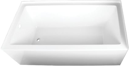 Kingston Brass VTAP663222L Aqua Eden Alcove Tub, 66 (L) x 32 (W) x 20-1/2 (D), White