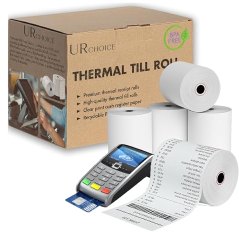 UR CHOICE 80 x 80mm Thermal Paper Till Rolls | Cash Register & EPOS POS Receipt Rolls | BPA Free Thermal Receipt Paper | Pack of 20 Rolls (1 Box)