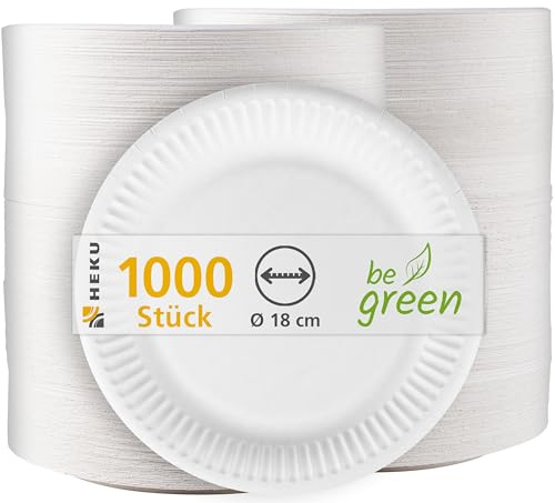 Heku Lot de 1000 assiettes en carton Ø 18 cm