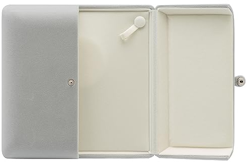 COWFEX Grande scatola regalo in velluto per collane, gioielli e perle, colore grigio