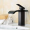 Küchenarmaturen Küchenarmatur Wasserhahn Messing Schwarz Glas Waschbecken Loch Wasserhahn Wasserfall Wasserhahn Für Badezimmer Mischbatterie