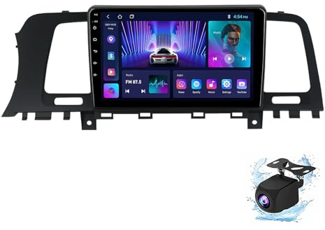 Radio estéreo para automóvil Android 14 de doble DIN con pantalla táctil de 9 pulgadas para Nissan Murano Z51 2008-2014 con Carplay, GPS Navi, cámara de respaldo AHD, controles en el volante, radio F