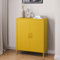 skølm Kommode Atria senfgelb, Sideboard für Wohnzimmer, Metall Kommode mit Doppeltür, Metallschrank, Mehrzweckschrank Größe 100x80x38 cm