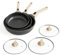 RIOVARM Induktion Bratpfannen Set mit abnehmbaren Griffen, Antihaft Pfannenset mit Deckeln 20 cm 24 cm 28 cm, Omelett Pfanne ohne PFOA, Kochgeschirr-Set für alle Herdarten, Spülmaschinen- und ofenfest