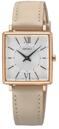Seiko Analog damklocka med rem i rostfritt stål SWR114P1