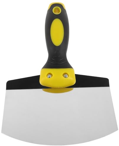 Yardenfun Outil de spatule semi-circulaire en acier inoxydable avec design ergonomique résistant aux rayures et durable pour lisser le plâtre et le mastic, compact et peu encombrant pour une précision