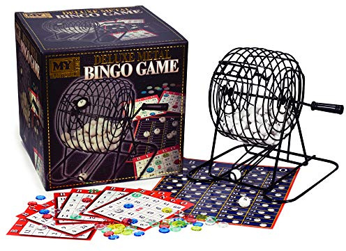 M.Y Deluxe Bingo Game - Complete with Bingo Balls Dispenser Bingo Cards and Gift Box