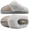 KuaiLu Womens Fluff Plush Slippers Ladies Cosy Memory Foam Warm Winter Mule Slippers Slip on Comfy Arch Support House Shoes with Non-Slip Indoor Outdoor Hard Sole Grey Size 5