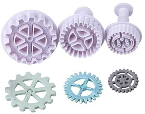 LANCHEN Zahnradform Keksstempel Retro Mechanische Zahnrad Stanzform Frühlingsform Kunststoff Fondant Kuchen Dekoration Backformen