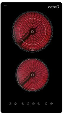 Cata Placa de Induccion TD 3002 BK con 2 Zonas de Cocción High Light 9 Niveles de Potencia Ancho de 30 cm Potencia 3 Kw Acabado en Negro