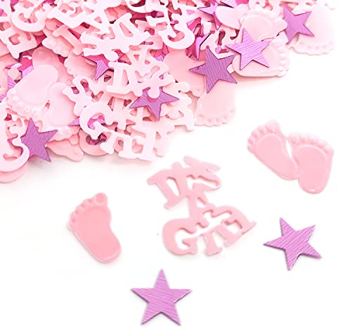 CHEERYMAGIC Baby Shower Confetti - Its A Girl, Glitter Confetti Sprinkles Birthday Party Table Scatters Decoration, Table Scatter Confetti Baby Gender Reveal Jungle Birthday Decorations A3BSZX(girl)
