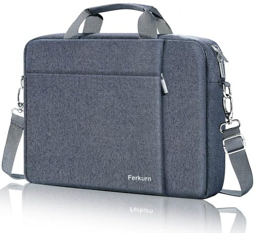 Ferkurn Laptop Bag Case 14 inch for Women Men Laptop Sleeve Computer Bag Briefcase Compatible with MacBook Pro M4/M3/M2/M1, HP Pavilion 14 Chromebook 14A EliteBook, Asus, Acer, Ideapad, Grey