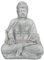 gartendekoparadies.de Buddha Statue, Steinfigur, H. 64 cm, 80 kg, Grau, frostsicher aus Steinguss für Außenbereich