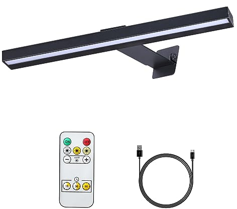 VIGMOJ Kabellose Bildleuchte mit Fernbedienung,Bild Beleuchtung Wiederaufladbare mit 3 Beleuchtungsmodi, LED Magnetisch Dart Lampe mit Timer, Akku Bilderleuchte für Malen Foto Portrait
