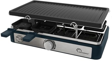 Appareil a raclette rectangulaire - LITTLE BALANCE - Maxi Grill & Cheese - 1400 W - 8 personnes - Meuuh / design poivre