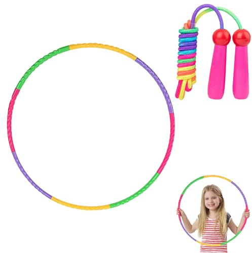 Uoimky Aro de hula hoop para niños con cuerda de saltar, aro con capucha desmontable y ajustable, fitness para niño, a partir de 4 años