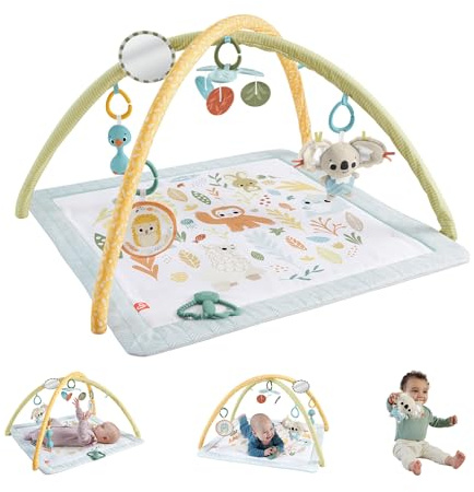 Fisher-Price Gimnasio Infantil Despierta Tus sentidos Alfombra de Actividades con Juguetes móviles y sensoriales Que favorecen el Desarrollo de los bebés a Partir del Nacimiento, JMN74
