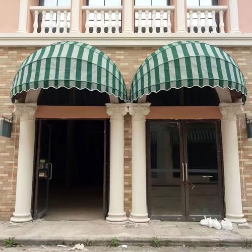 Tenda a cupola curva francese, pieghevole, per finestre e porte, resistente alle intemperie, protezione da sole e pioggia, 110 x 55 x 55 cm
