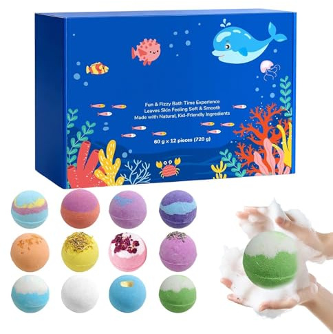 Bubbelbad - 12-delad bubbelbad för vuxna | skummande bubbelbad för barn | Mors dag födelsedagspresent idé för henne, kvinnor, mamma, fru, Abu