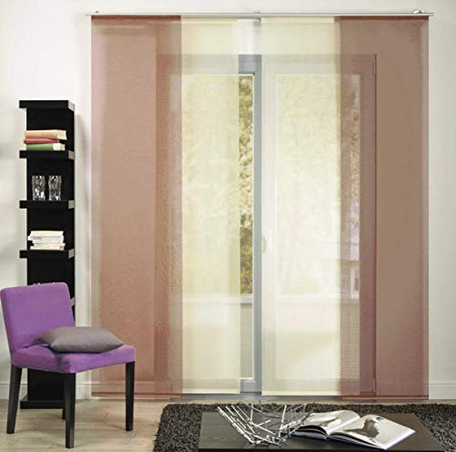 erfal Schiebevorhang Schiebegardine Flächenvorhang Raumteiler transparent 60 x 245 cm Kos Uni braun
