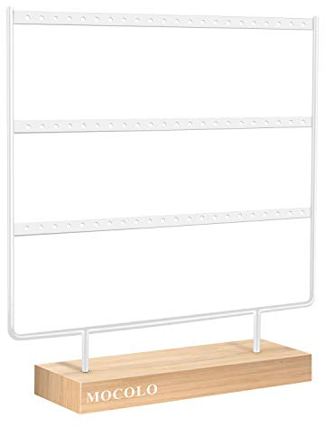 Mocolo Earring Organiser, Earring Display Stand, Earring Holder for Hanging Earrings (66 Holes & 3 Layers)
