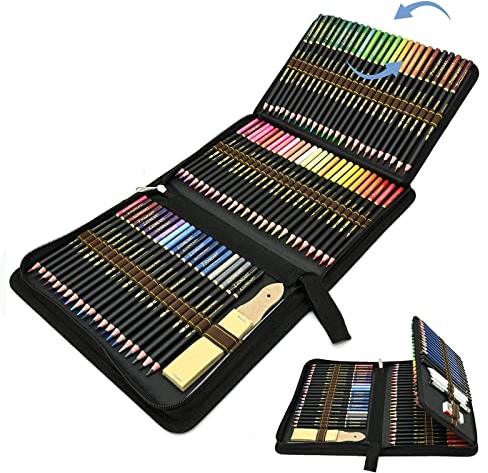Buntstifte Bleistift , 96 Stück Art Set mit Aquarellstift, Graphitstift, Kohlestift zum Schreiben, Skizzieren und Zeichnen, Ideales Set für Künstler, Anfänger, Erwachsene und Kinder
