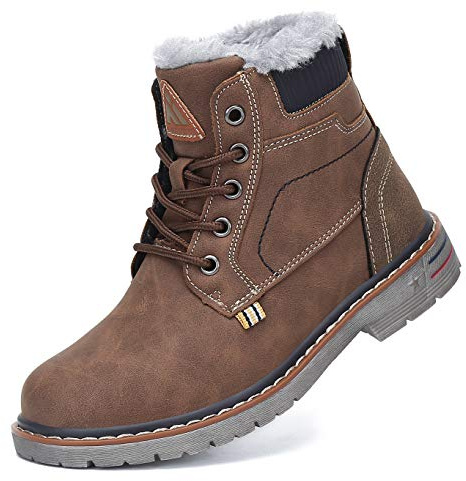Mishansha Vinterskor för barn, pojkar, flickor, fodrade boots, BRUN, 28 EU